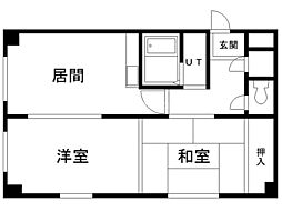 ESY旭川 2DKの間取図画像