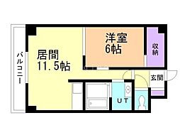 サン・パヒューム 1LDKの間取図画像