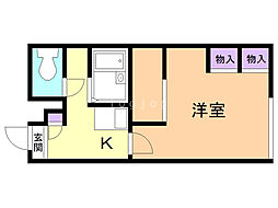 レオパレスイーズ旭川 1Kの間取図画像