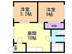 緑東コーポ101 2LDKの間取図画像