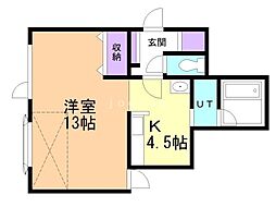 プレキャトラン2 1Kの間取図画像
