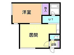 パレ豊岡 1LDKの間取図画像