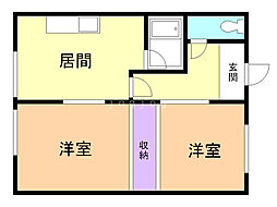 フレンドリーC 2DKの間取図画像