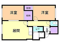 ハイツレジェ 2DKの間取図画像