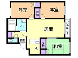フロンティア下野 3LDKの間取図画像