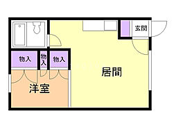 ライフコーポラス 1DKの間取図画像