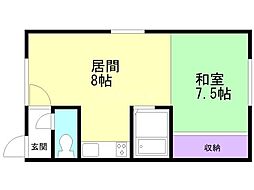 ハイツひまわり 1DKの間取図画像