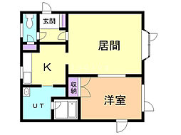 スクエア3 1LDKの間取図画像