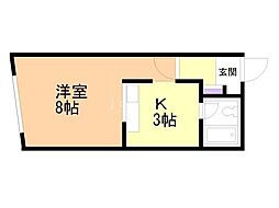 ドムスのじま 1Kの間取図画像