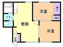 エクセレンス 2LDKの間取図画像