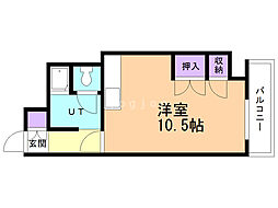 セクション103 ワンルームの間取図画像