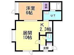 クラルテ 1LDKの間取図画像