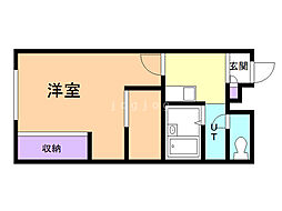 レオパレスHIROTSU 1Kの間取図画像