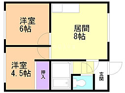 イナヤマコーポラス 2DKの間取図画像