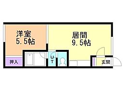 コーポ順 1LDKの間取図画像
