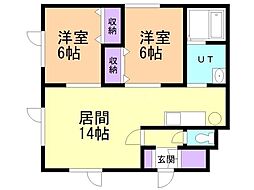 四季の花北欧館B 2LDKの間取図画像