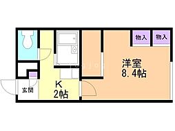 レオパレスTOKO74 1Kの間取図画像