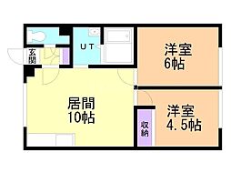 サンライズ95 2LDKの間取図画像