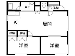 ツインクルプラザ北斗星 2LDKの間取図画像
