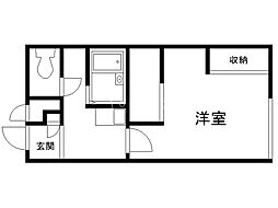 レオパレスソレイユ 1Kの間取図画像