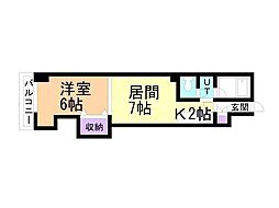 ナッツスピリット1 1LDKの間取図画像