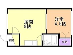 シンフォニア 1DKの間取図画像