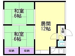 新宝マンション 2LDKの間取図画像