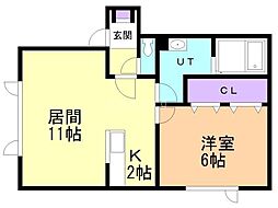 Grampia-622 1LDKの間取図画像