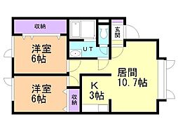SuNNyWELL 2LDKの間取図画像
