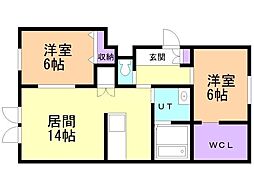 Casa-i  Higashikawa II 2LDKの間取図画像