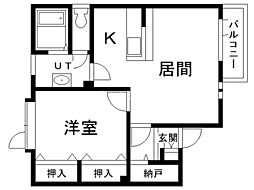 Parufe2 1LDKの間取図画像