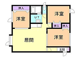 フローラルB 3LDKの間取図画像