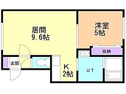 ateena6.17 1LDKの間取図画像