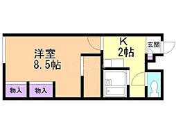 レオパレスパークハイム 1Kの間取図画像