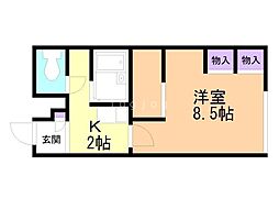 レオパレスパティオ近文A 1Kの間取図画像