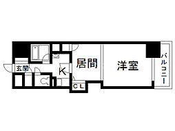 朝日プラザ旭川5条通 1DKの間取図画像