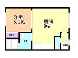 アルファ・ライフ 1LDKの間取図画像