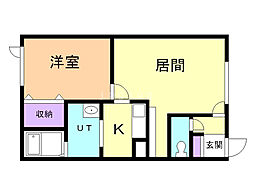 ツインハウス2 1LDKの間取図画像