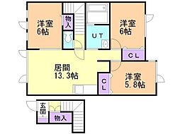 D.A.L 3LDKの間取図画像