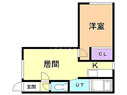 パレ豊岡 1LDKの間取図画像