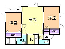 プチハウス 2LDKの間取図画像