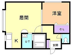 キャメロン3 1LDKの間取図画像