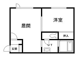 アイリス1・7 1LDKの間取図画像