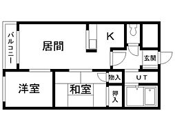 フロンティア高崎 2LDKの間取図画像