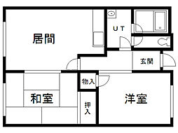 コーポアベール 2LDKの間取図画像