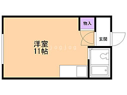 メゾン北 ワンルームの間取図画像