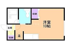 スカイコート ワンルームの間取図画像