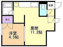 ポンドインハウス2 1LDKの間取図画像