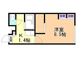 レオパレス芽生ステラ 1Kの間取図画像
