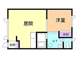 youトピアルピナス 1DKの間取図画像